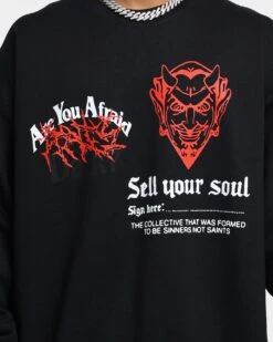 Rats Get Fat Sell Your Soul Crewneck Black -Champioe Style 02040141 YB001 mens 0030