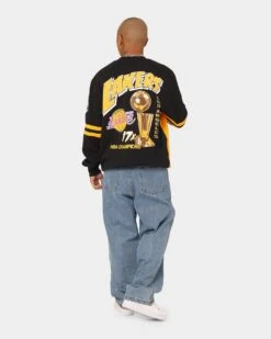 Mitchell & Ness Los Angeles Lakers All Over Print Crewneck 2.0 Light Gold -Champioe Style 02040332 YL589 mens 0080