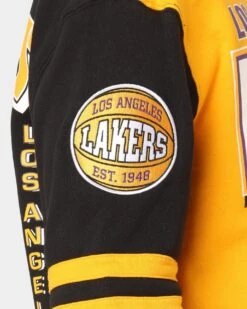 Mitchell & Ness Los Angeles Lakers All Over Print Crewneck 2.0 Light Gold -Champioe Style 02040332 YL589 mens 0090