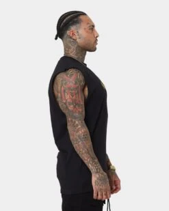 Saint Morta Graveyard Oversized Muscle T-Shirt Black/Gold -Champioe Style 02040748 YB003 mens 050