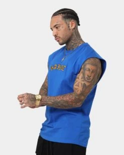 Saint Morta Graveyard Oversized Muscle T-Shirt Royal/Gold -Champioe Style 02040748 YR409 mens 060
