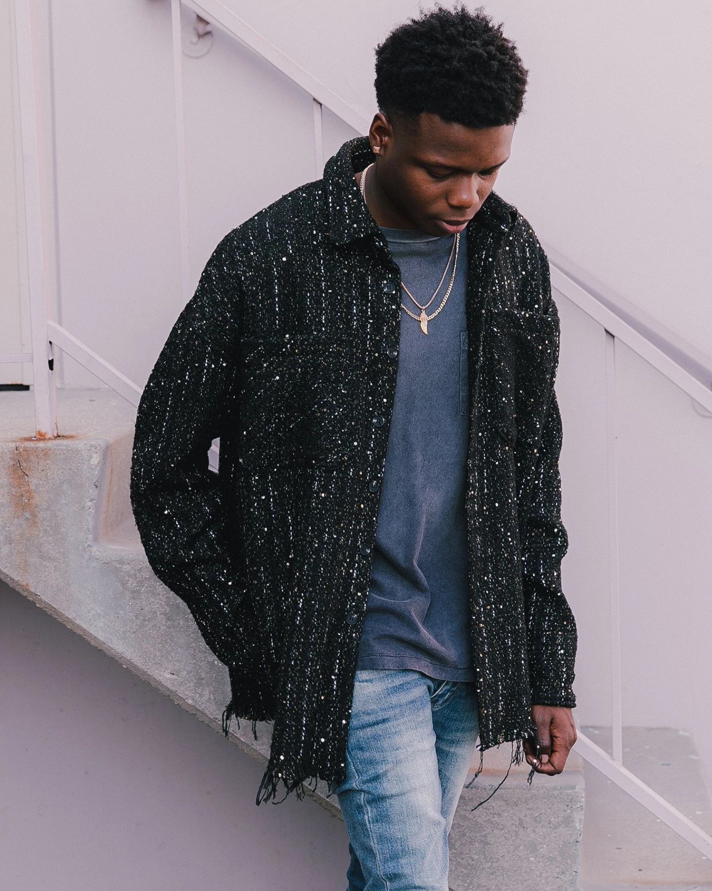 MNML Loose Woven Flannel Shirt Black 3 MNML Loose Woven Flannel Shirt Black