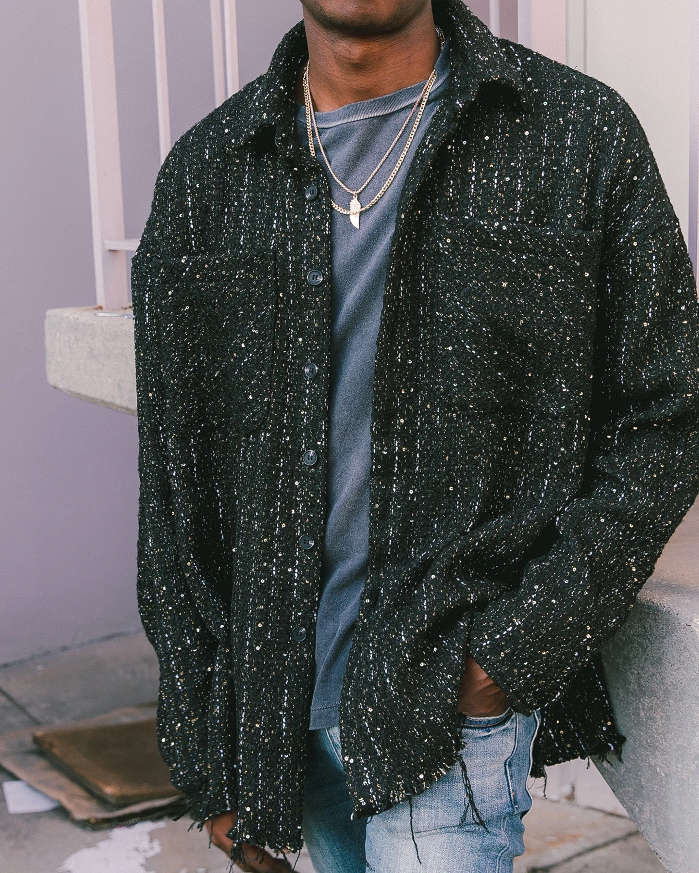 MNML Loose Woven Flannel Shirt Black 4 MNML Loose Woven Flannel Shirt Black - Image 2