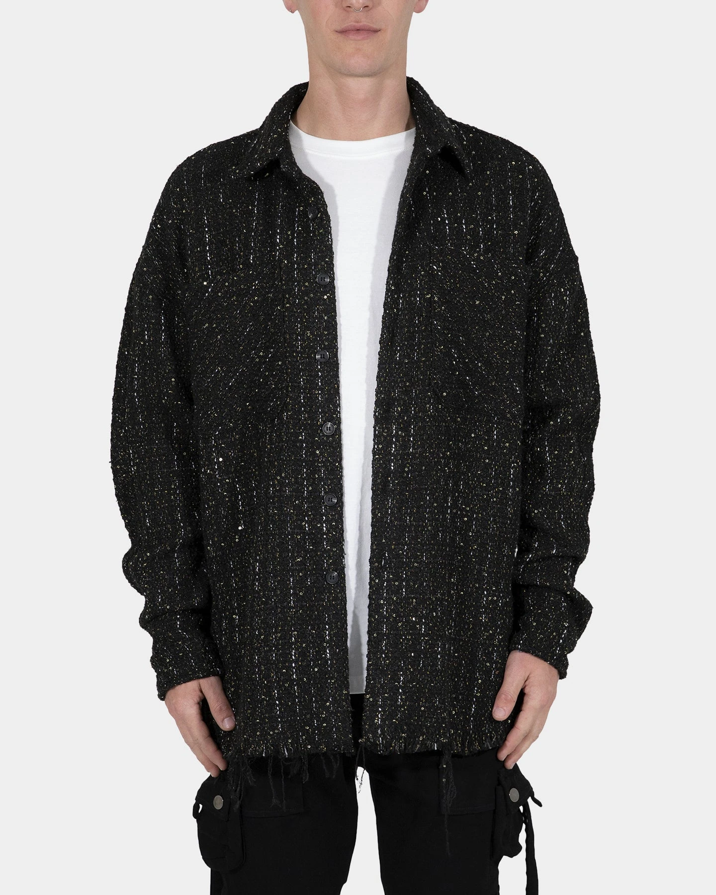 MNML Loose Woven Flannel Shirt Black 5 MNML Loose Woven Flannel Shirt Black - Image 3