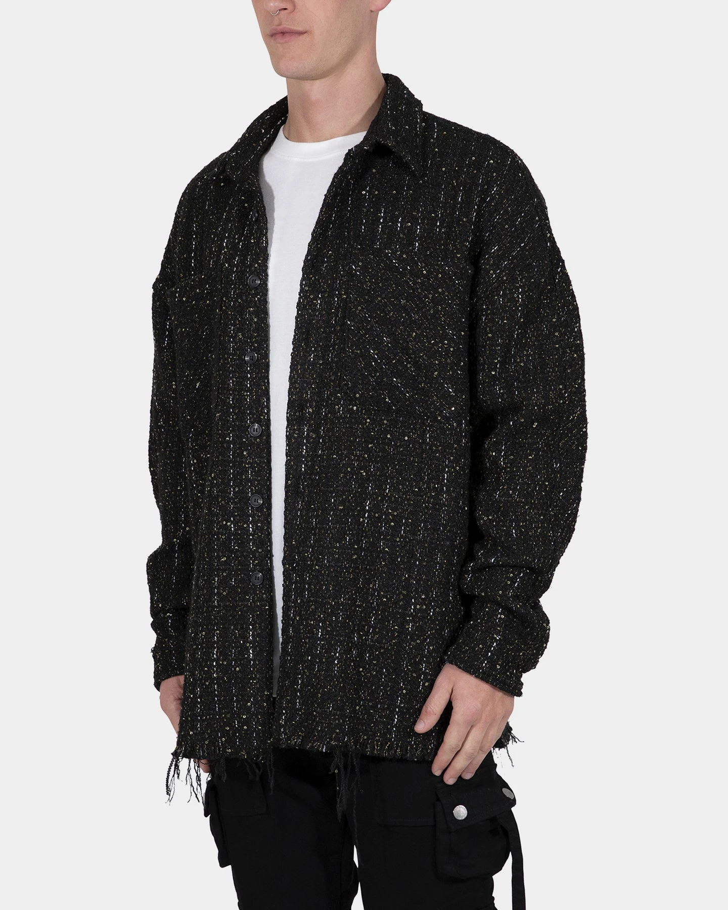 MNML Loose Woven Flannel Shirt Black 6 MNML Loose Woven Flannel Shirt Black - Image 4