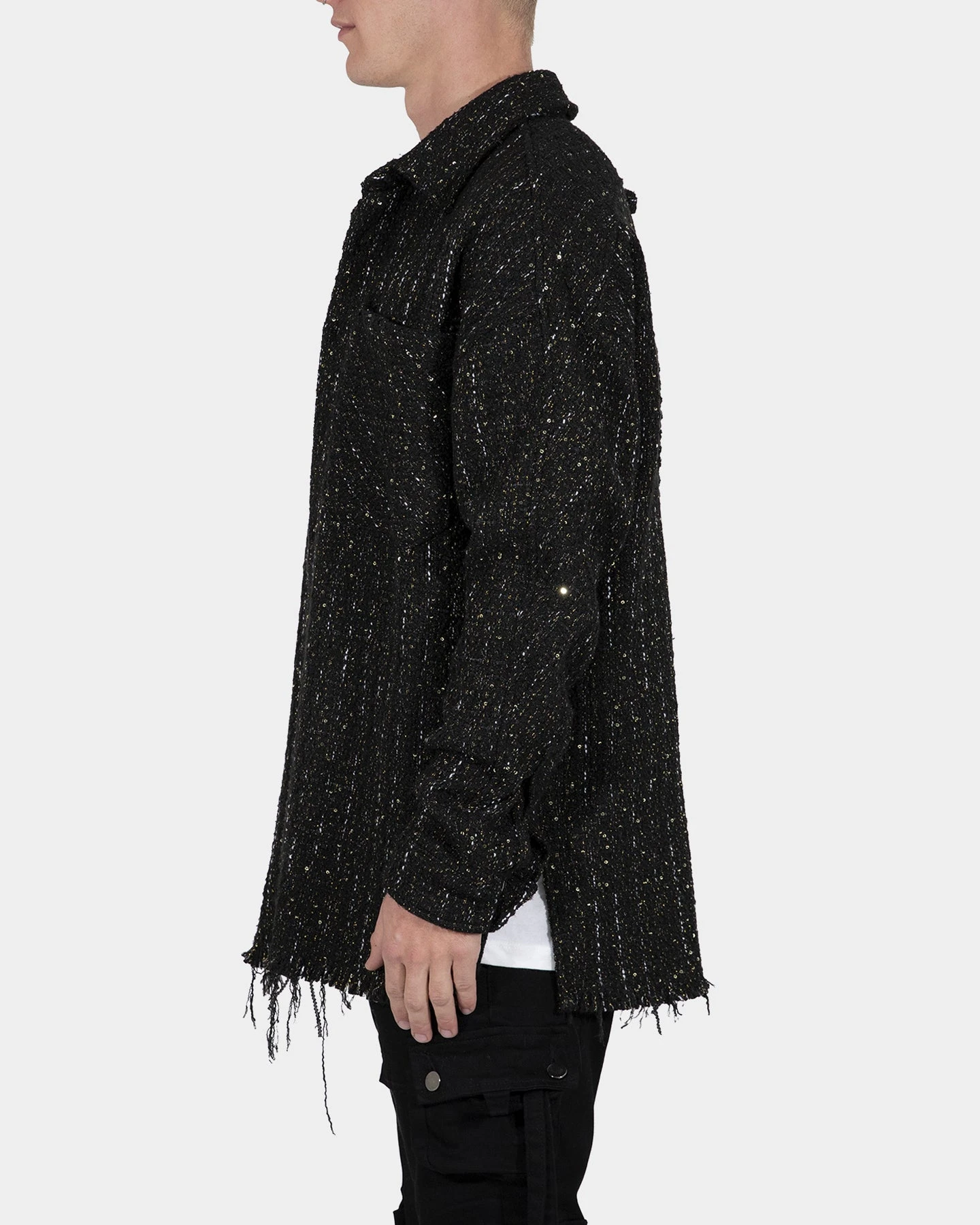 MNML Loose Woven Flannel Shirt Black 7 MNML Loose Woven Flannel Shirt Black - Image 5