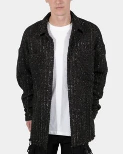 MNML Loose Woven Flannel Shirt Black 20 MNML Loose Woven Flannel Shirt Black -Champioe Style 02040852 YB001 mens 0050