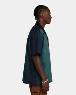 Raised By Wolves Painted Bowling Shirt Olive -Champioe Style 02041032 YO100 mens 0050