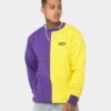 Deathrow Records Half Half Crewneck Purple/Yellow