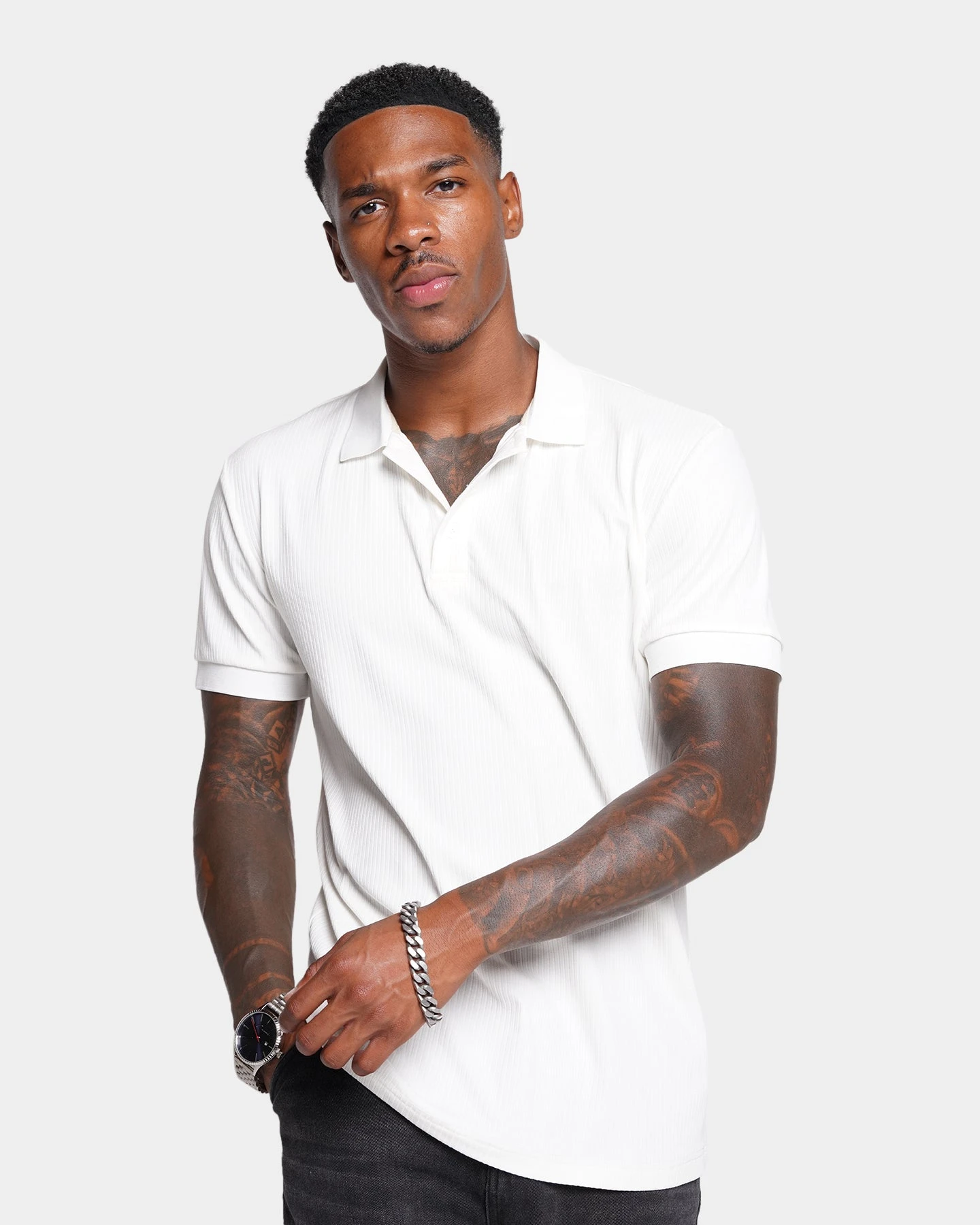 XXIII Luis Rib Polo Shirt White 3 XXIII Luis Rib Polo Shirt White