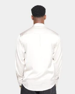 XXIII Kai Satin Button Up Shirt Off White -Champioe Style 02041446 YO007 mens 040