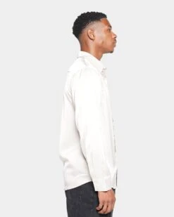 XXIII Kai Satin Button Up Shirt Off White -Champioe Style 02041446 YO007 mens 050