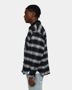 MNML Sherpa Lined Flannel Shirt Black/Grey 14 MNML Sherpa Lined Flannel Shirt Black/Grey -Champioe Style 02041620 YB006 mens 0060