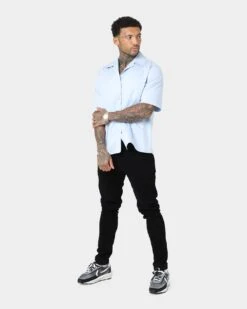 Saint Morta Kingpin Bowling Shirt Light Blue -Champioe Style 02041867 YL200 mens 0070