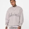 Fallen Breed Logo Crewneck Light Grey -Champioe Style 02042092 YL210 mens 0010