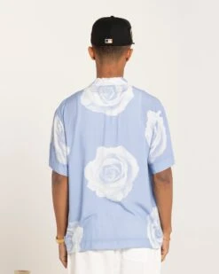 Carre Rose Bunch Button Up Shirt Light Blue -Champioe Style 02042349 YL200 mens 0004