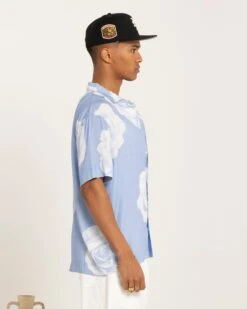 Carre Rose Bunch Button Up Shirt Light Blue -Champioe Style 02042349 YL200 mens 0005