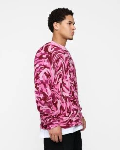 Advisory Board Crystals ABC. 123. Warped Camo Crewneck Rubellite Pink -Champioe Style 02042368 YR266 mens 0050