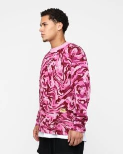 Advisory Board Crystals ABC. 123. Warped Camo Crewneck Rubellite Pink -Champioe Style 02042368 YR266 mens 0060