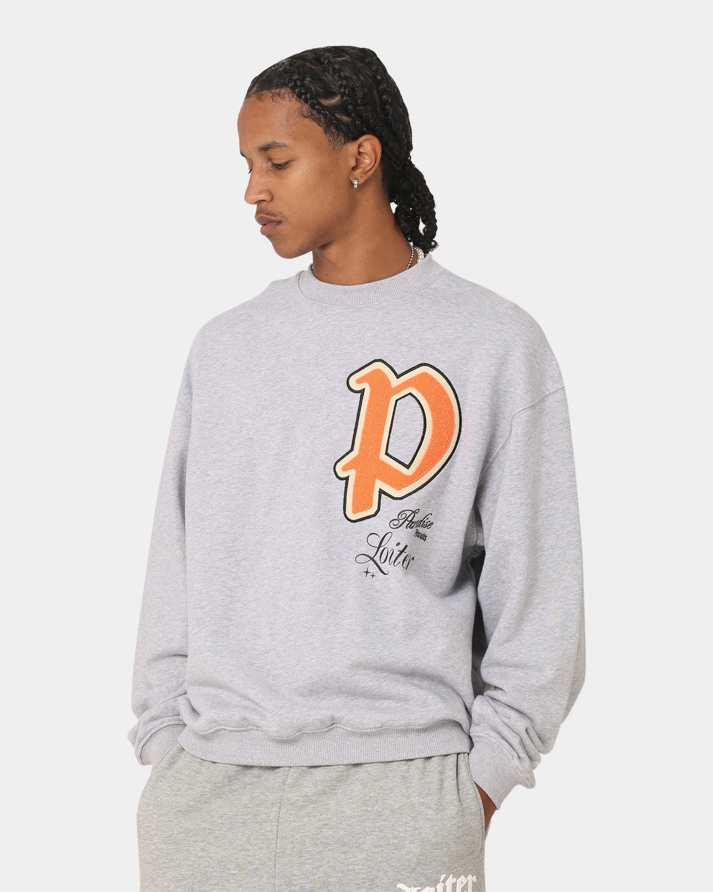 Loiter Paradise Crewneck Grey Marle 5 Loiter Paradise Crewneck Grey Marle - Image 3