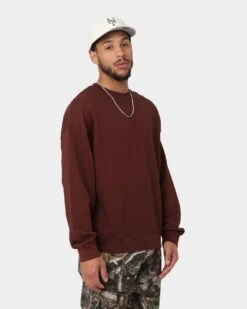 MNML Vintage Wash Crewneck Brown -Champioe Style 02042882 YX300 mens 0050