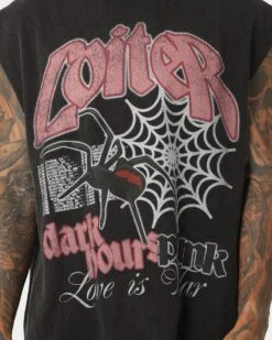 Loiter Dark Hours Oversized Vintage Muscle T-Shirt Vintage Black 13 Loiter Dark Hours Oversized Vintage Muscle T-Shirt Vintage Black -Champioe Style 02042946 YV009 mens 0040