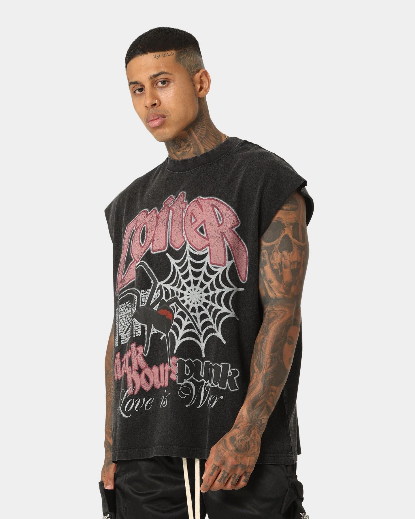 Loiter Dark Hours Oversized Vintage Muscle T-Shirt Vintage Black 9 Loiter Dark Hours Oversized Vintage Muscle T-Shirt Vintage Black - Image 7