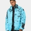 Saint Morta Acid Puffer Jacket Cyan/Black -Champioe Style 02042982 YD727 mens 0010