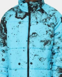 Saint Morta Acid Puffer Jacket Cyan/Black -Champioe Style 02042982 YD727 mens 0030