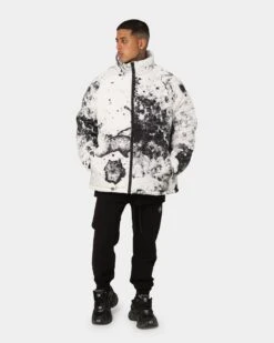 Saint Morta Acid Puffer Jacket White/Grey/Black -Champioe Style 02042982 YW164 mens 0070