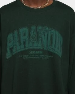 Rats Get Rat Paranoid Crewneck Military Green -Champioe Style 02043224 YM093 mens 0030