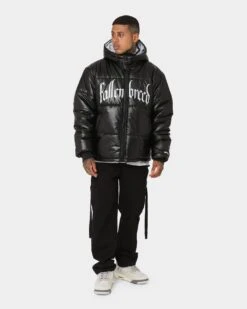 Fallen Breed Logo Puffer Jacket Black -Champioe Style 02043238 YB001 mens 0040