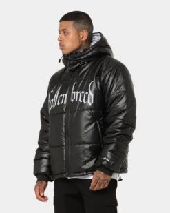 Fallen Breed Logo Puffer Jacket Black -Champioe Style 02043238 YB001 mens 0080