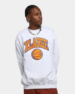 X-Large College Logo Crewneck Ash Grey