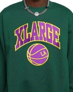 X-Large College Logo Crewneck Green -Champioe Style 02043246 YG600 mens 0030