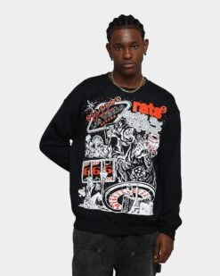 Champioe Style 3 Rats Get Fat Bet On Black Crewneck Black
