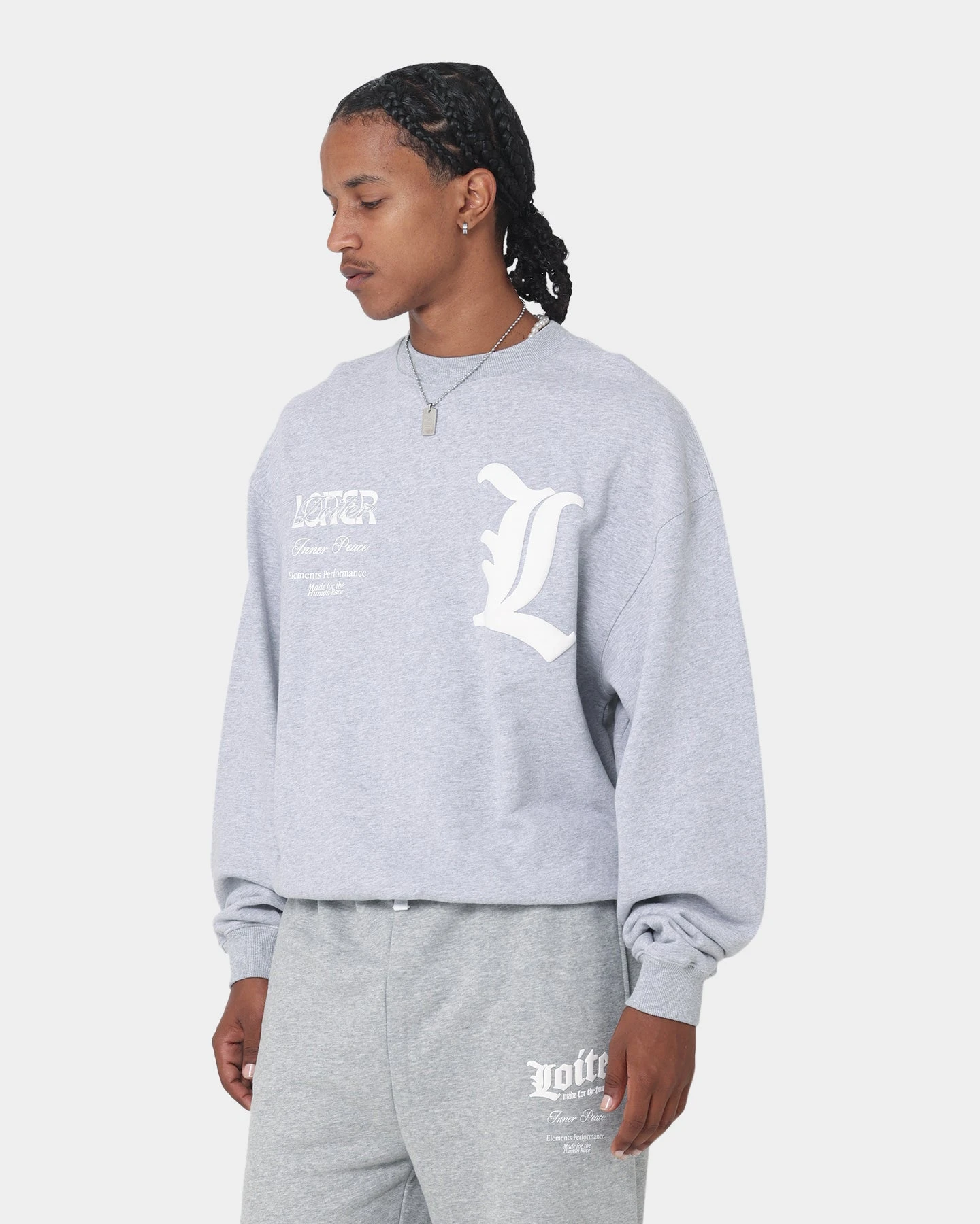 Loiter Art Studio Crewneck Grey 5 Loiter Art Studio Crewneck Grey - Image 4
