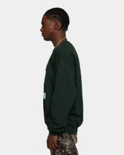 Rats Get Fat Ratman Crewneck Forest Green -Champioe Style 02043576 YF006 mens 0060