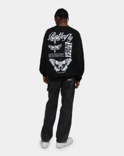 Goat Crew Butterfly Effect Vintage Crewneck Black Wash -Champioe Style 02043707 YB295 mens 0030