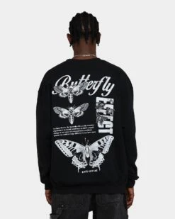Goat Crew Butterfly Effect Vintage Crewneck Black Wash -Champioe Style 02043707 YB295 mens 0050