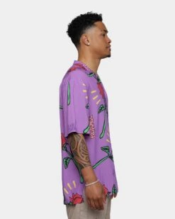 Pas De Mer Hard Times Shirt Purple -Champioe Style 02043750 YP200 mens 0050