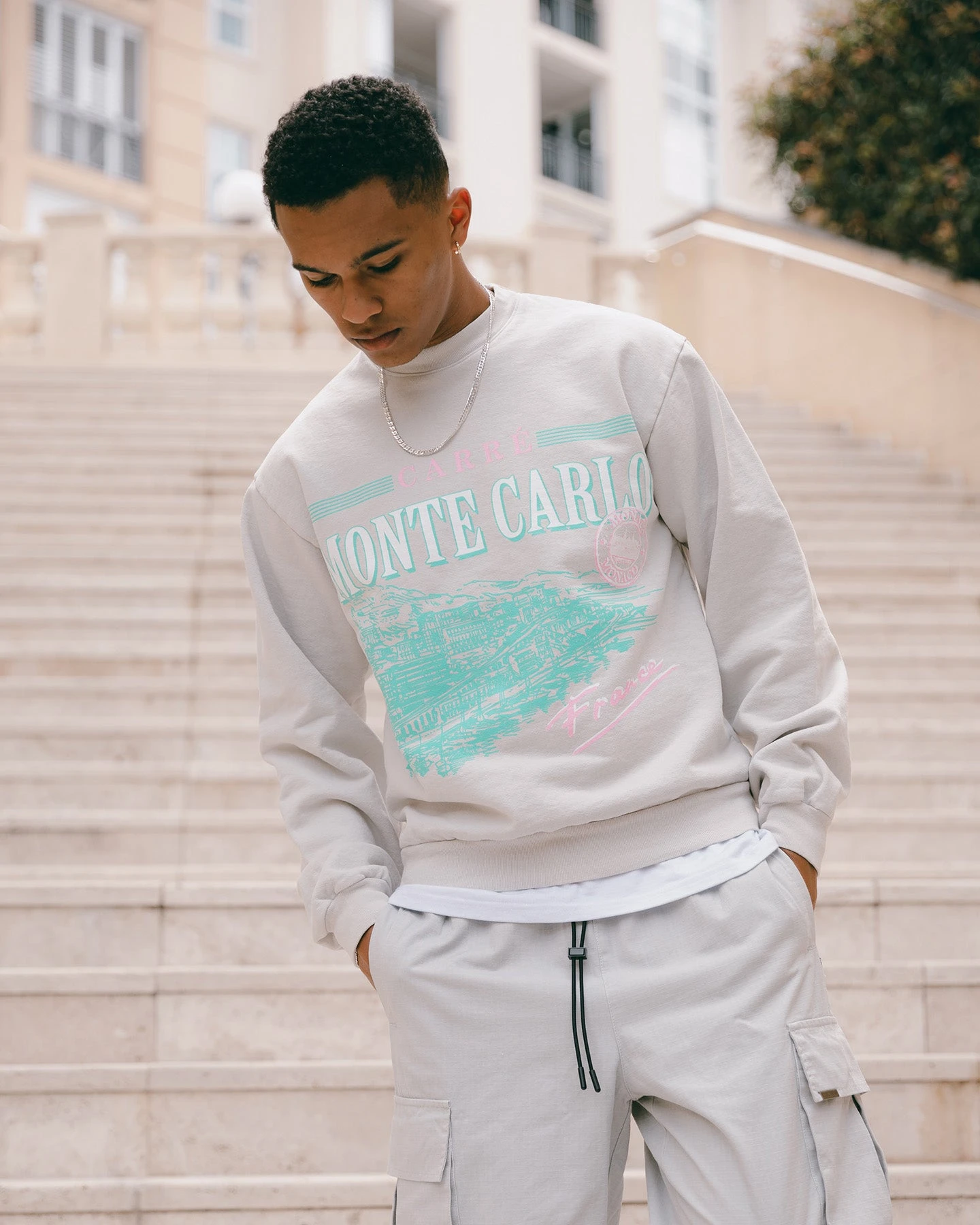 Carré Monte Carlo USA Crewneck Cement 3 Carré Monte Carlo USA Crewneck Cement
