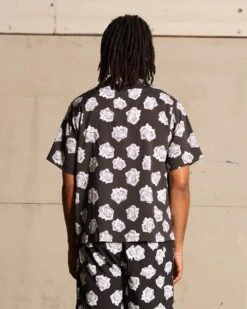 Saint Morta Vintage Rose Short Sleeve Shirt Black -Champioe Style 02044600 YB001 mens 0040