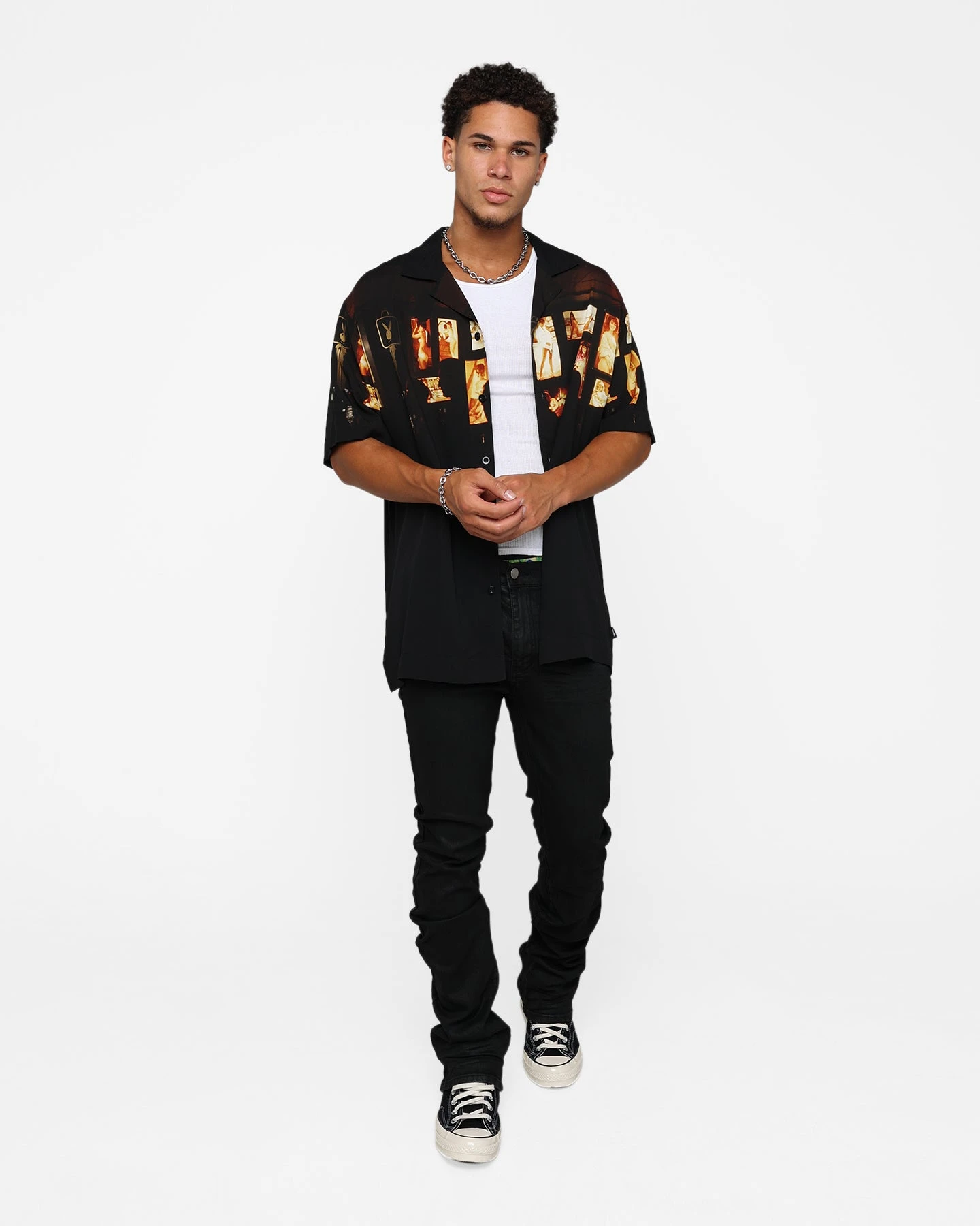 Playboy X Culture Kings Key Party Shirt Black/Multi 5 Playboy X Culture Kings Key Party Shirt Black/Multi - Image 3