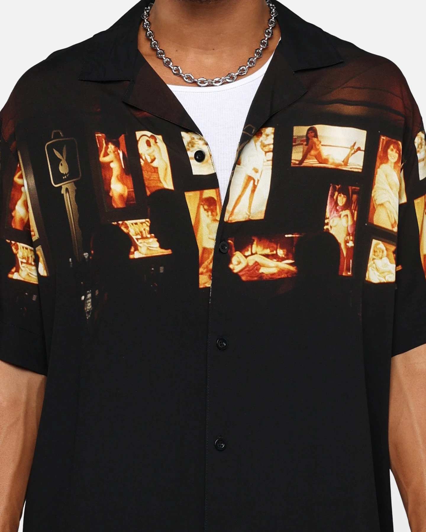 Playboy X Culture Kings Key Party Shirt Black/Multi 6 Playboy X Culture Kings Key Party Shirt Black/Multi - Image 4