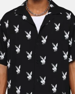 Playboy X Culture Kings Chrome Party Shirt Black -Champioe Style 02044684 YB001 mens 0030