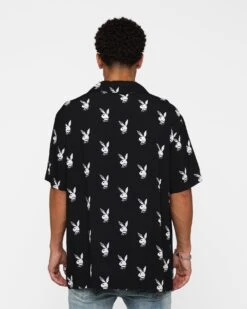 Playboy X Culture Kings Chrome Party Shirt Black -Champioe Style 02044684 YB001 mens 0040