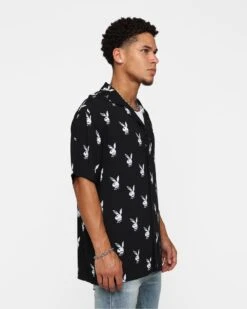 Playboy X Culture Kings Chrome Party Shirt Black -Champioe Style 02044684 YB001 mens 0050