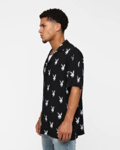 Playboy X Culture Kings Chrome Party Shirt Black -Champioe Style 02044684 YB001 mens 0060