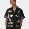 Loiter Tattoo Button Up Shirt Black 1 Loiter Tattoo Button Up Shirt Black -Champioe Style 02044715 YB001 mens 0010